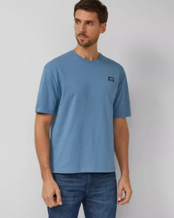 Tricou barbati, din jerseu gros de bumbac, Modern fit, Albastru