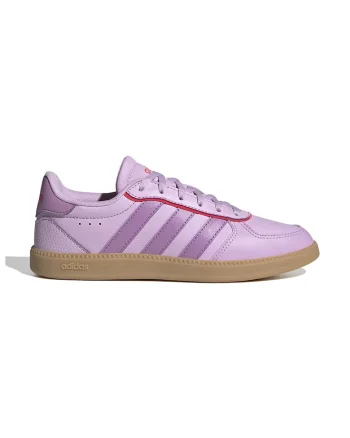 Pantofi sport de piele ecologica cu logo, Roz pastel/Lila
