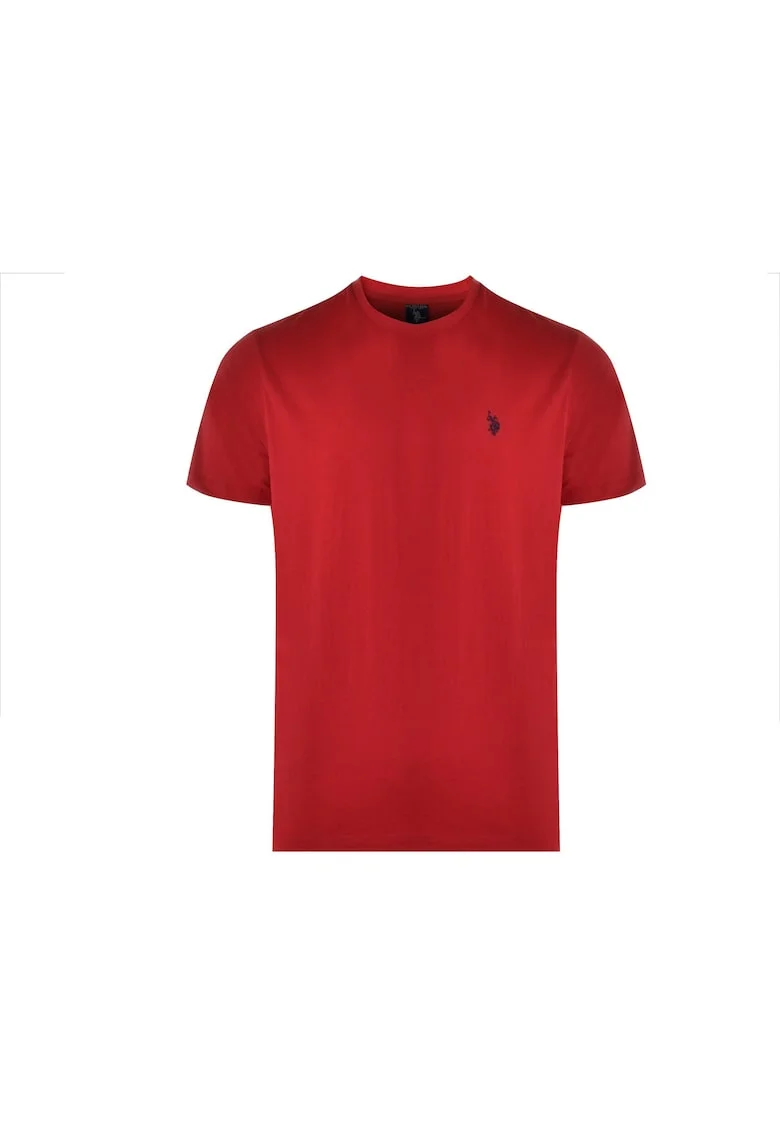 Tricou din bumac cu decolteu la baza gatului