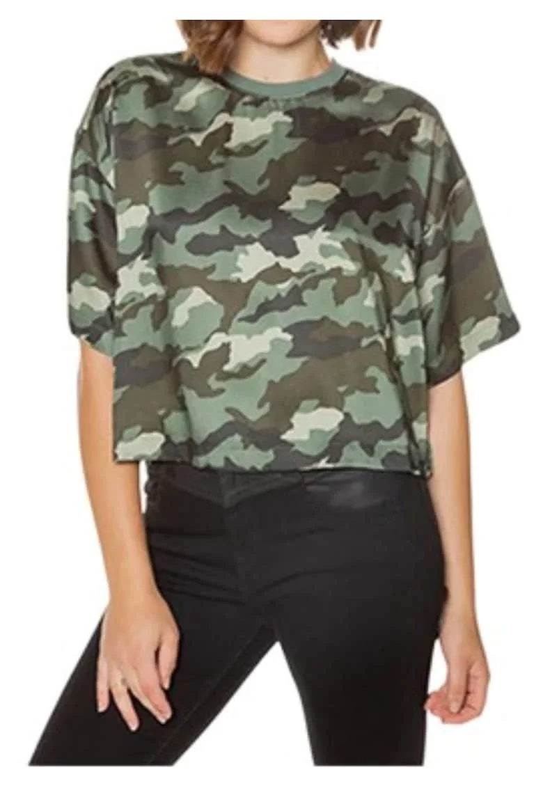Tricou cu imprimeu camuflaj,