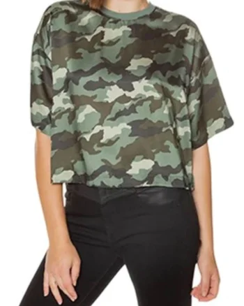 Tricou cu imprimeu camuflaj,