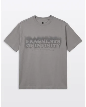 Tricou din bumbac cu decolteu la baza gatului si imprimeu text