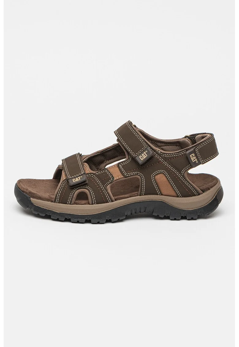 Sandale cu velcro Giles Oxford, Maro inchis