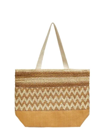 Geanta shopper  Celuloza/Poliester, 49x37cm, Bej