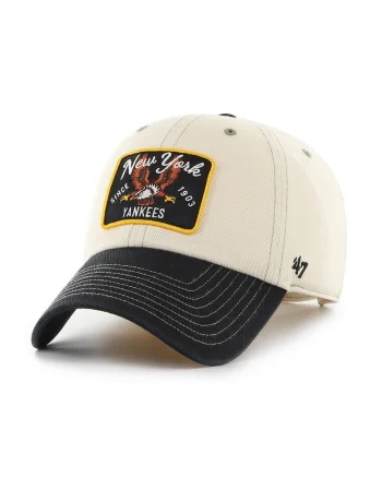 ’47, Sapca baseball cu design brodat, Negru/Galben/Ecru