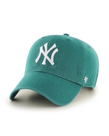 ’47, Sapca cu logo brodat New York Yankees, Alb/Verde smarald