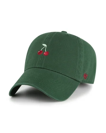 ’47, Sapca de bumbac cu cirese brodate, Rosu/Verde smarald