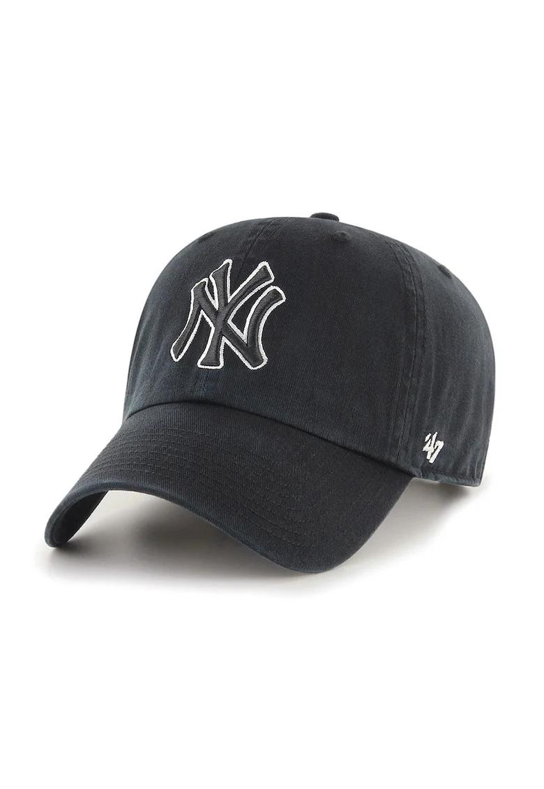 ’47, Sapca baseball unisex cu aplicatie New York, Alb/Negru