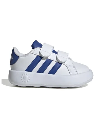 Pantofi sport din piele ecologica cu velcro Grand Court 2.0, Albastru royal/Alb optic