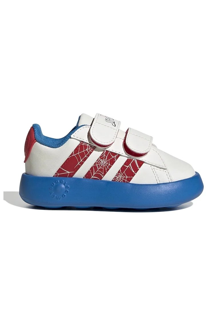 Pantofi sport Grand Court cu model Spider-Man, Alb/Rosu vermillion