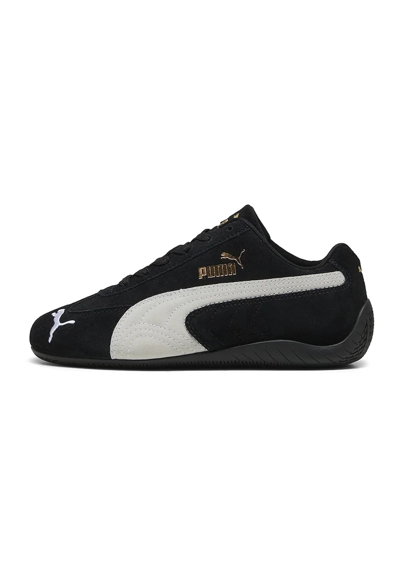 Pantofi Speedcat OG sport din piele intoarsa, Alb/Negru