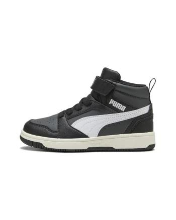 Pantofi sport mid-cut cu velcro Rebound V6, Alb/Negru/Gri