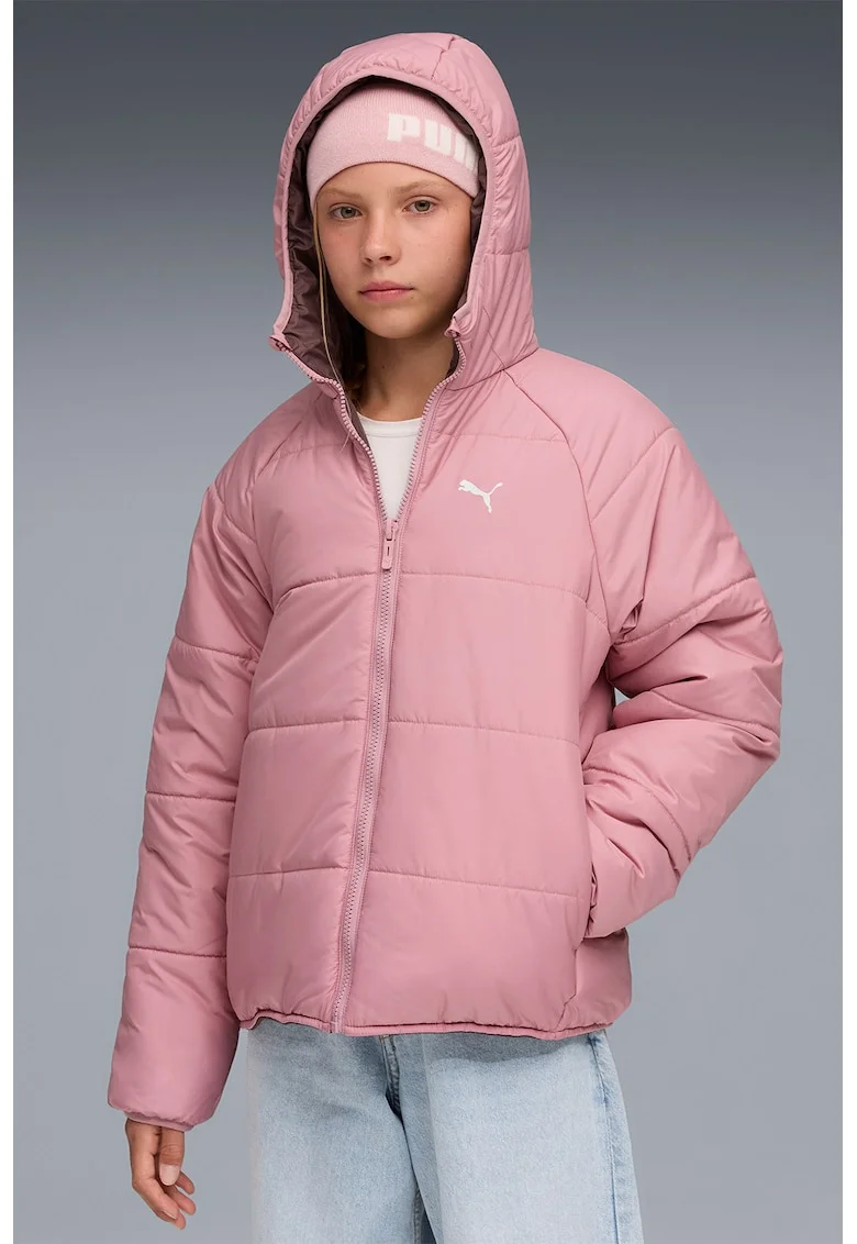 Jacheta reversibila cu aspect matlasat, Roz pastel