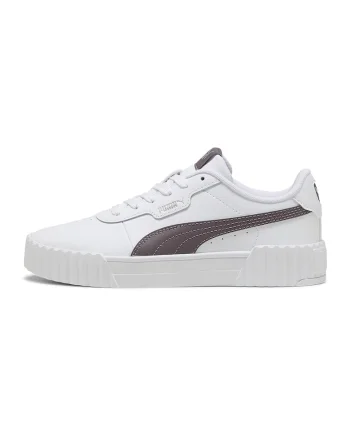 Pantofi sport Carina 3.0 de piele cu garnituri de piele ecologica, Alb/Maro