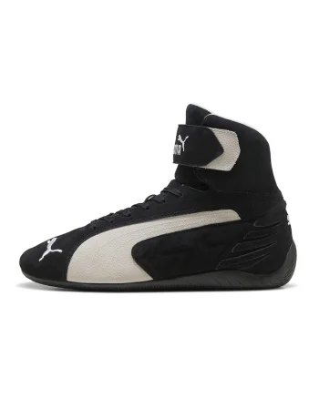 Pantofi sport Speedcat mid-cut de piele intoarsa, Negru/Maro nisip