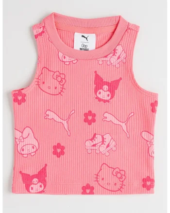 Top striat cu imprimeu Hello Kitty&Friends, Fucsia