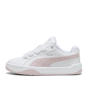 Pantofi sport Easy Jr de piele ecologica cu sireturi, Alb/Roz