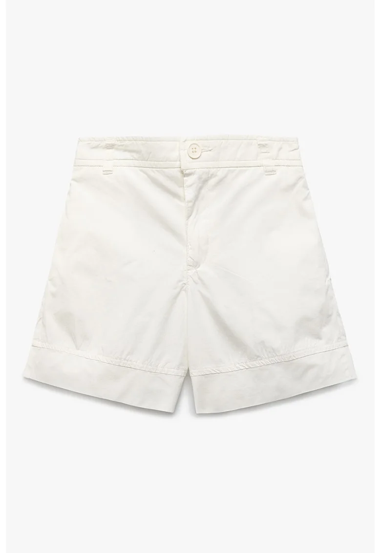 Pantaloni scurti cu talie medie, Alb