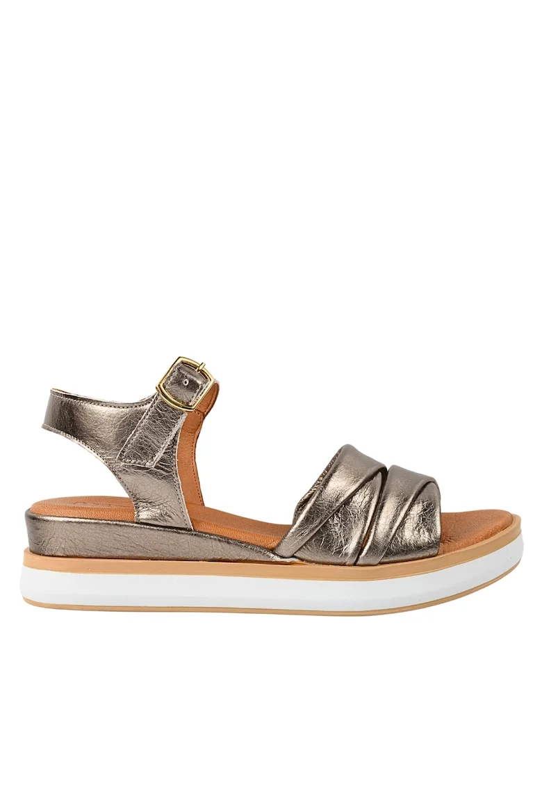 Sandale casual, dama,  D58-2519 bronz, piele naturala, Bronz