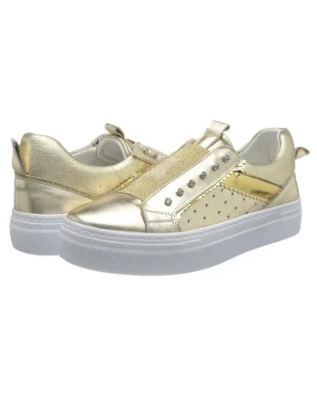 Sneakers cu aspect metalic si pietre Argento Lamianto,