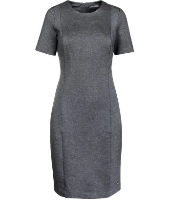 Rochie cu decolteu rotund si maneci scurte,
