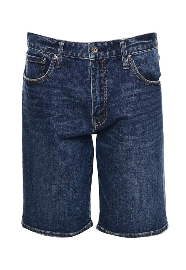 Pantaloni scurti din denim cu croiala slim, Albastru
