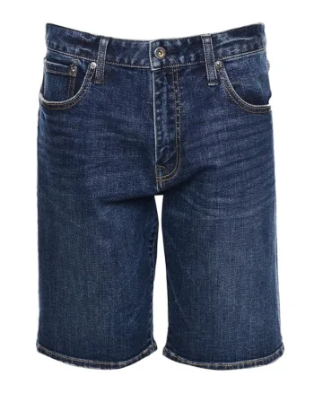 Pantaloni scurti din denim cu croiala slim, Albastru