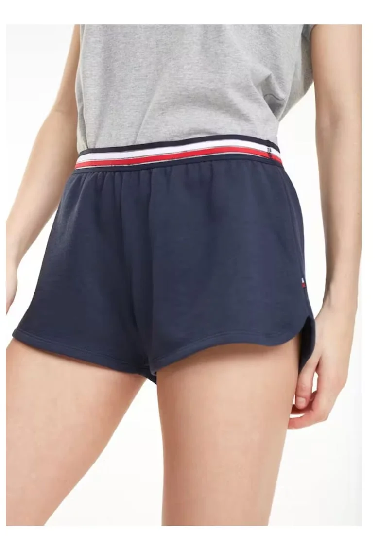 Pantaloni scurti cu banda contrastanta,