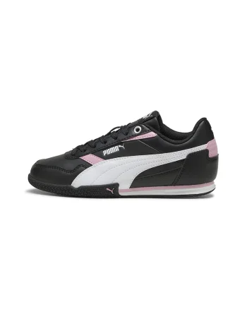 Pantofi sport Bella Donna din piele ecologica cu logo, Alb/Negru/Roz