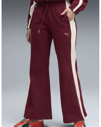 Pantaloni de trening cu talie medie, Alb/Visiniu