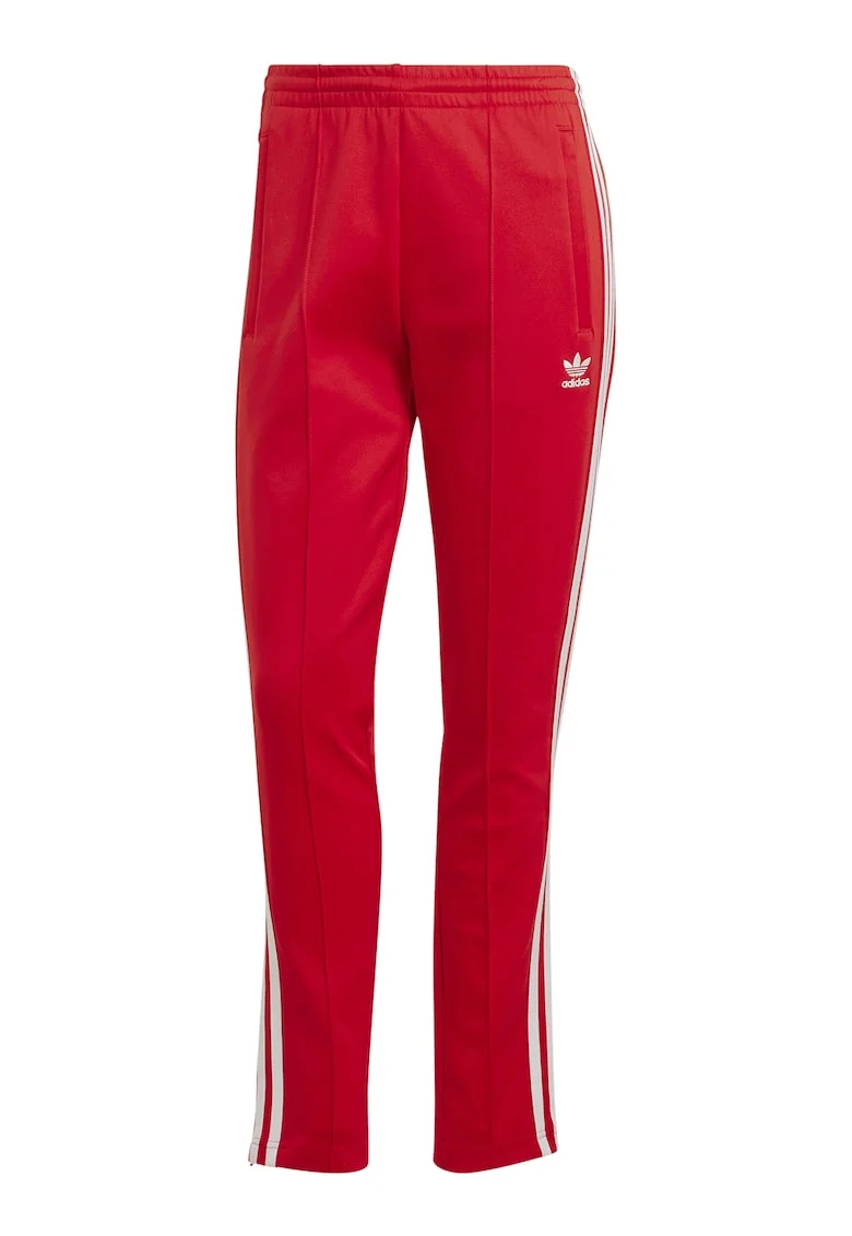 Pantaloni de trening slim fit Adicolor, Alb/Coral