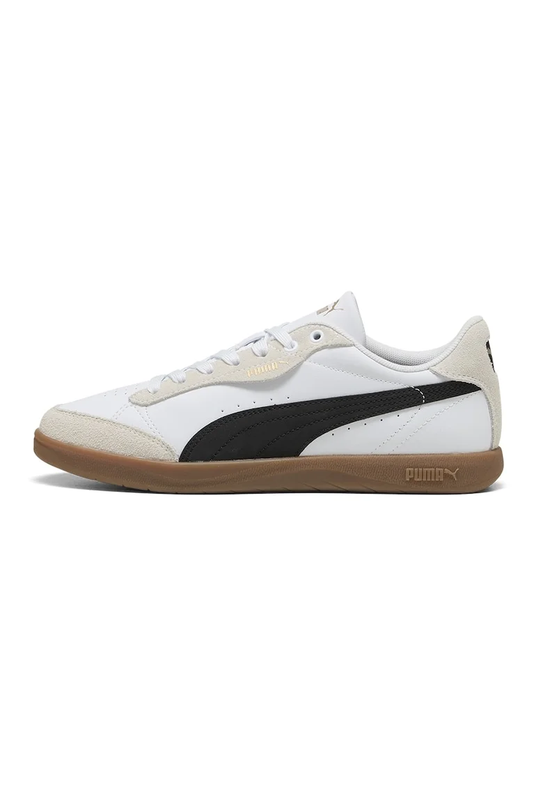 Pantofi sport Vikky Star de piele, Alb/Negru/Gri deschis