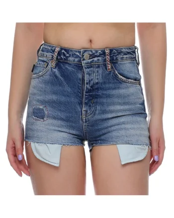 Blugi scurti skinny cu talie inalta