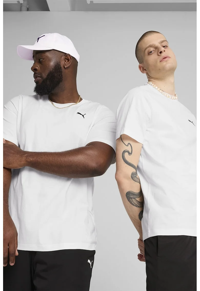 Tricou din bumbac cu broderie logo ESS, Alb