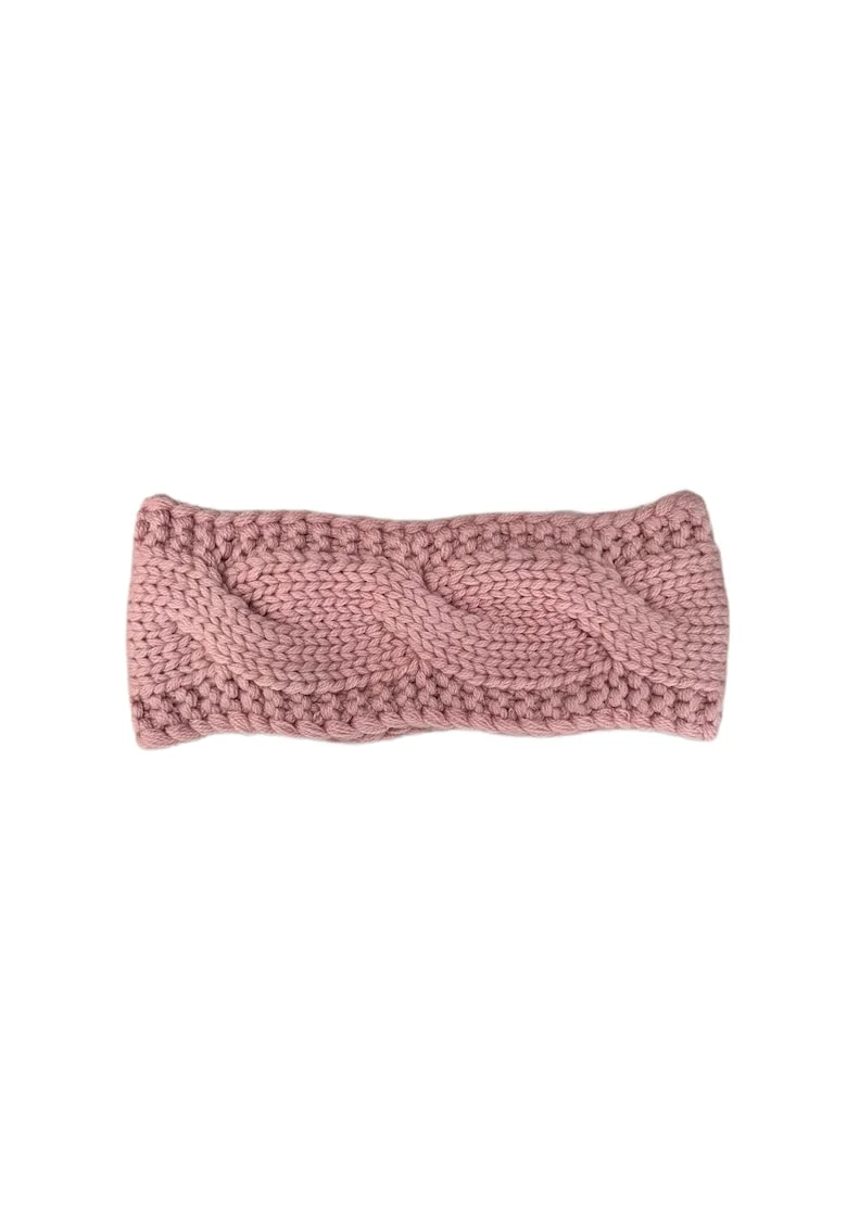 Bentita pentru cap  roz, 70% casmir, 30% lana