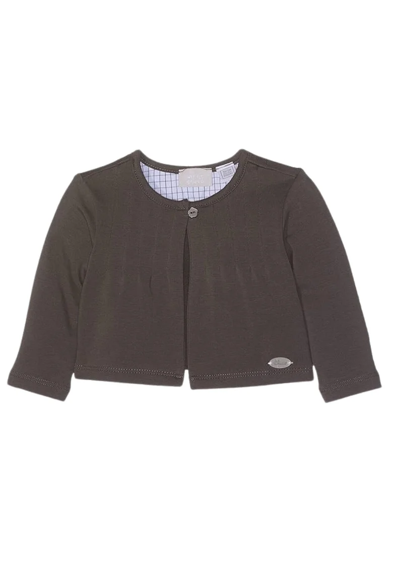 Bolero  pentru fete, gri, bumbac-elastan, cu volane decorative