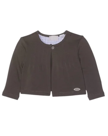 Bolero  pentru fete, gri, bumbac-elastan, cu volane decorative