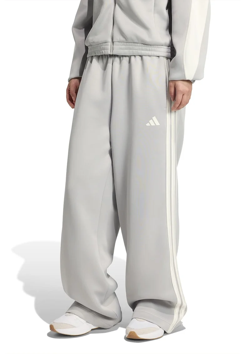 Pantaloni de trening cu croiala ampla Stadium, Alb/Gri deschis