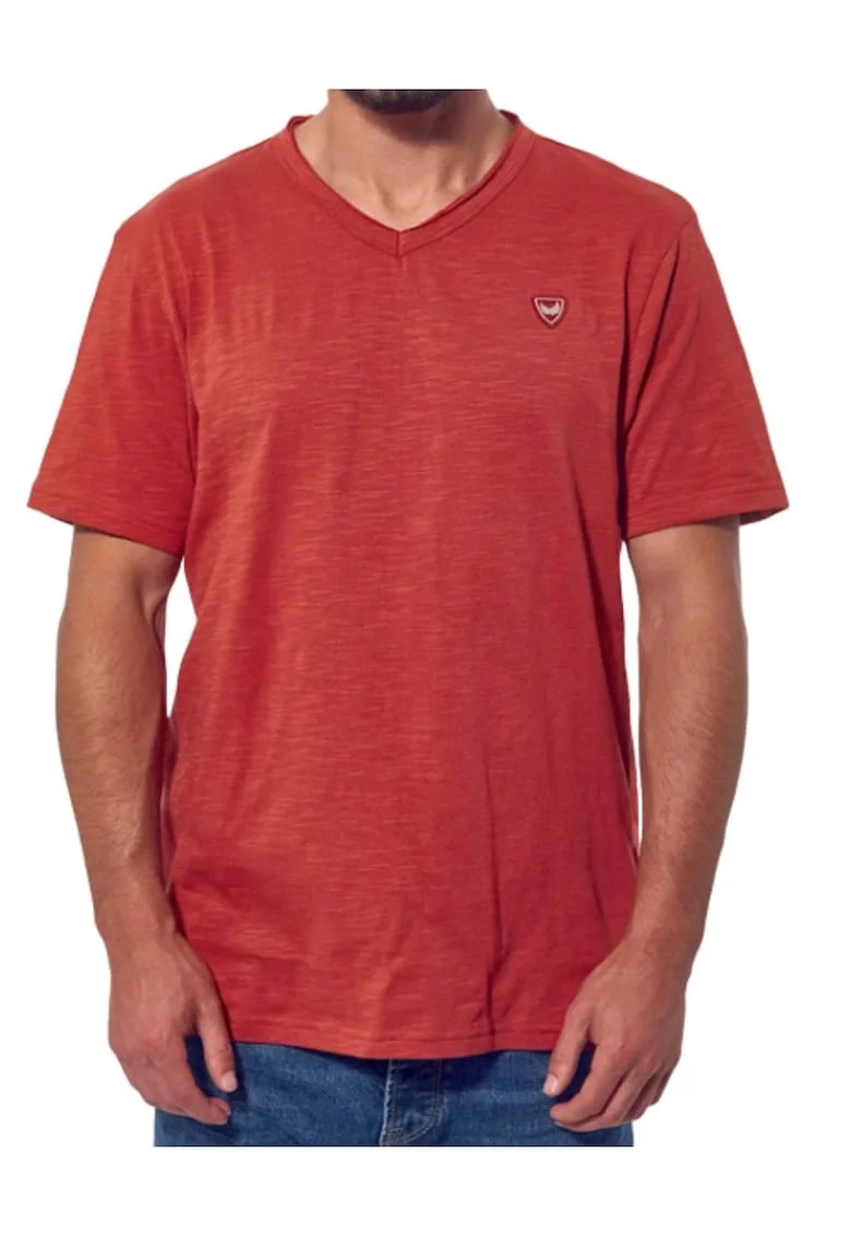 Tricou barbati  bumbac, portocaliu, croiala clasica