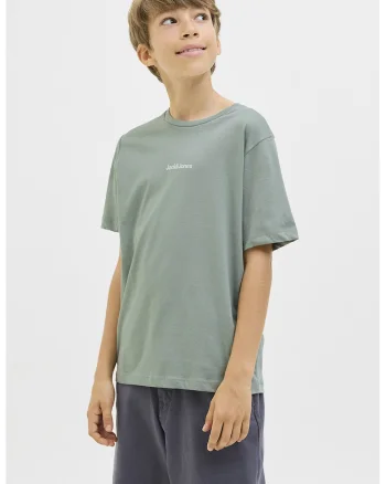 Tricou de bumbac cu imprimeu logo, Verde pal