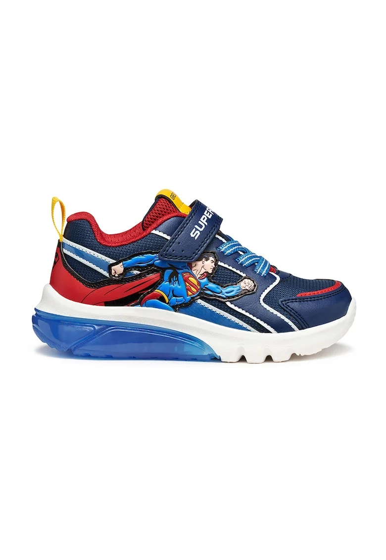 Pantofi sport cu model si LED-uri, Rosu/Albastru royal/Bleumarin