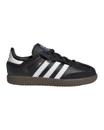 Pantofi sport cu straturi multiple din piele intoarsa Samba, Negru/Alb optic