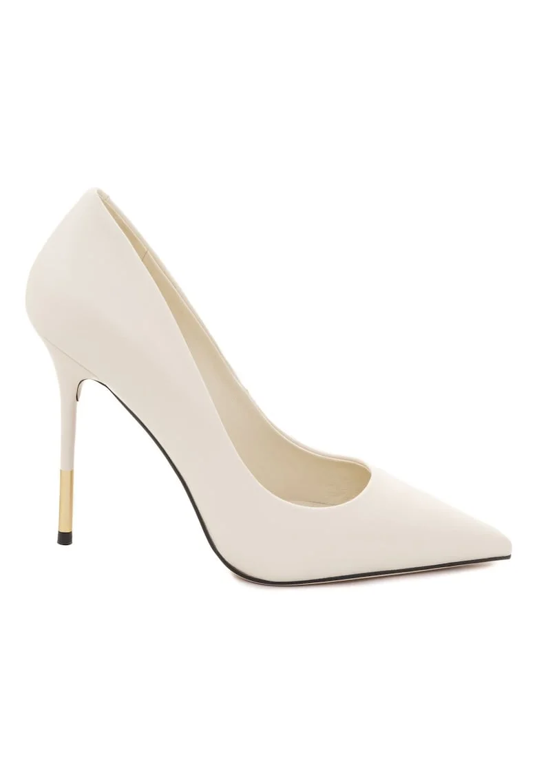 Pantofi din piele cu toc stiletto Linda, Crem