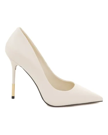 Pantofi din piele cu toc stiletto Linda, Crem