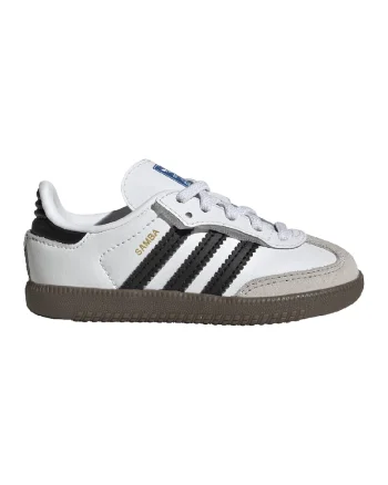 Pantofi sport cu straturi multiple din piele intoarsa Samba, Alb/Negru/Gri