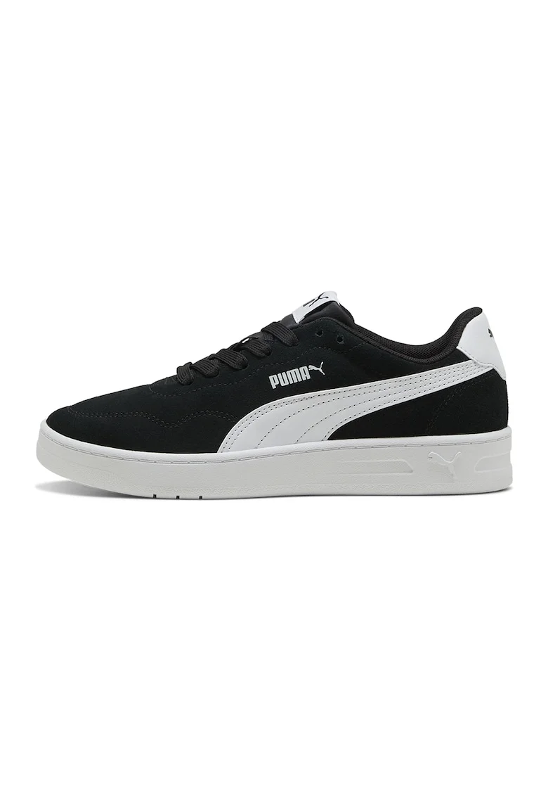 Pantofi sport Court Lally SD de piele si piele ecologica, Alb/Negru
