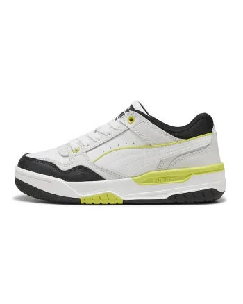 Pantofi sport Rebound Retro cu insertii de piele, Gri deschis/Alb murdar/Verde lime
