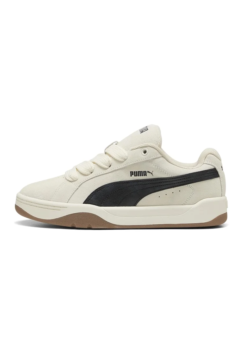 Pantofi sport Park Easy low-cut de piele intoarsa, Negru/Crem/Bej deschis