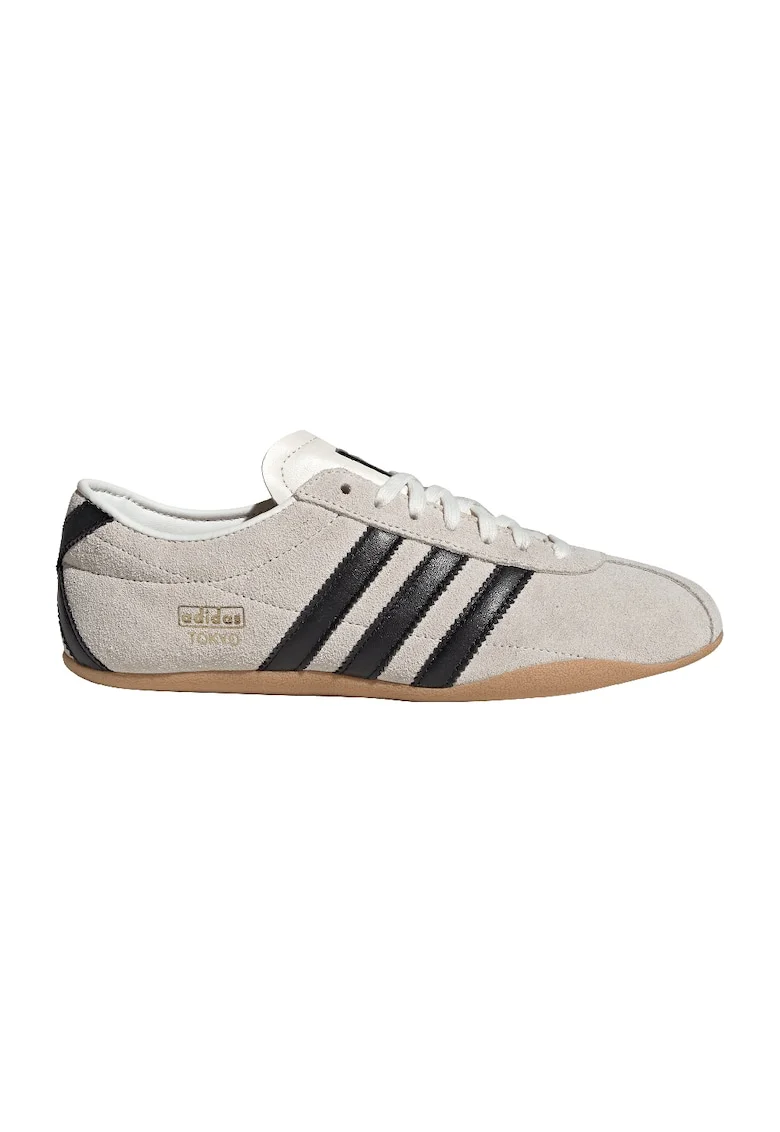 Pantofi sport Tokyo din piele intoarsa, Negru/Maro taupe deschis