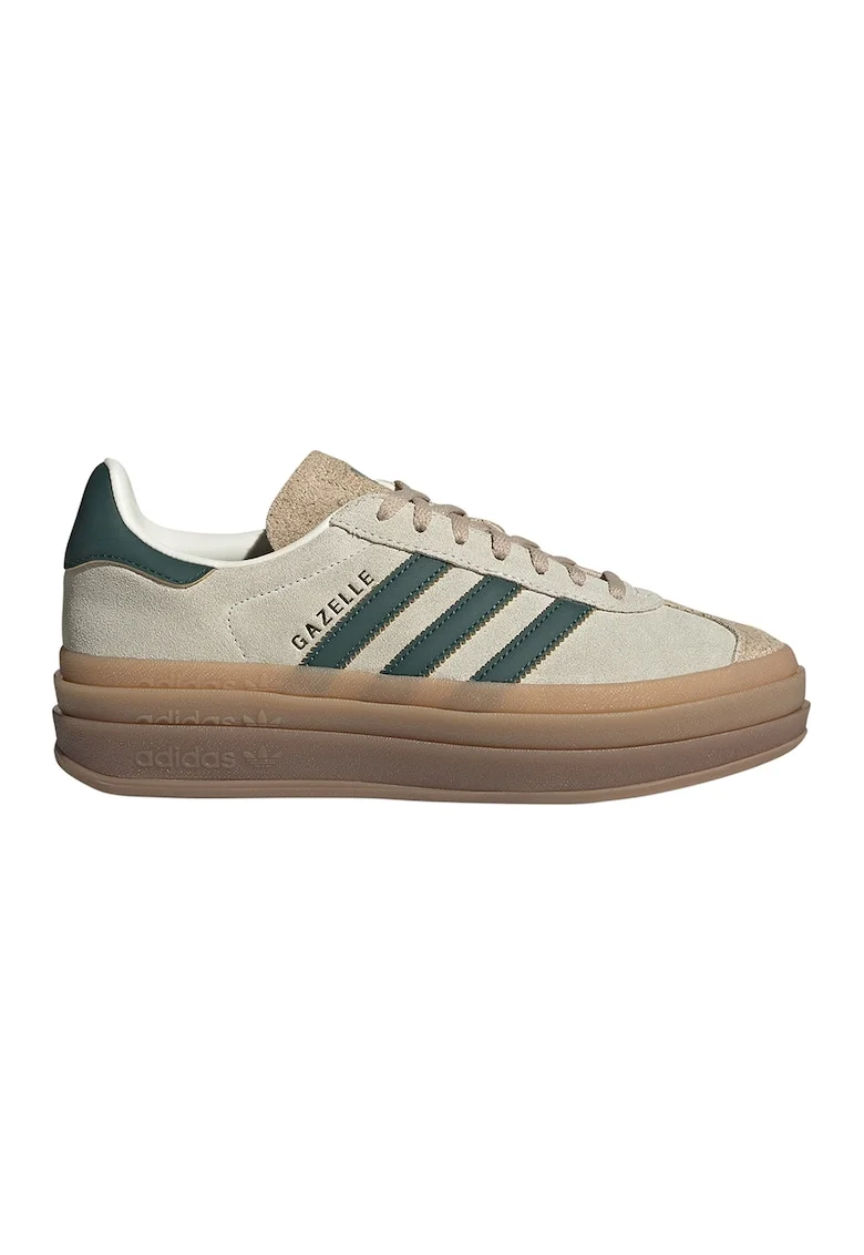 Pantofi sport Gazelle Bold din piele intoarsa, Verde englez/Grej